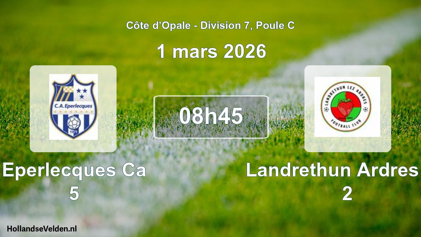 Match programmé: Eperlecques Ca 5 - Landrethun Ardres FC 2 (1 mars 2026)