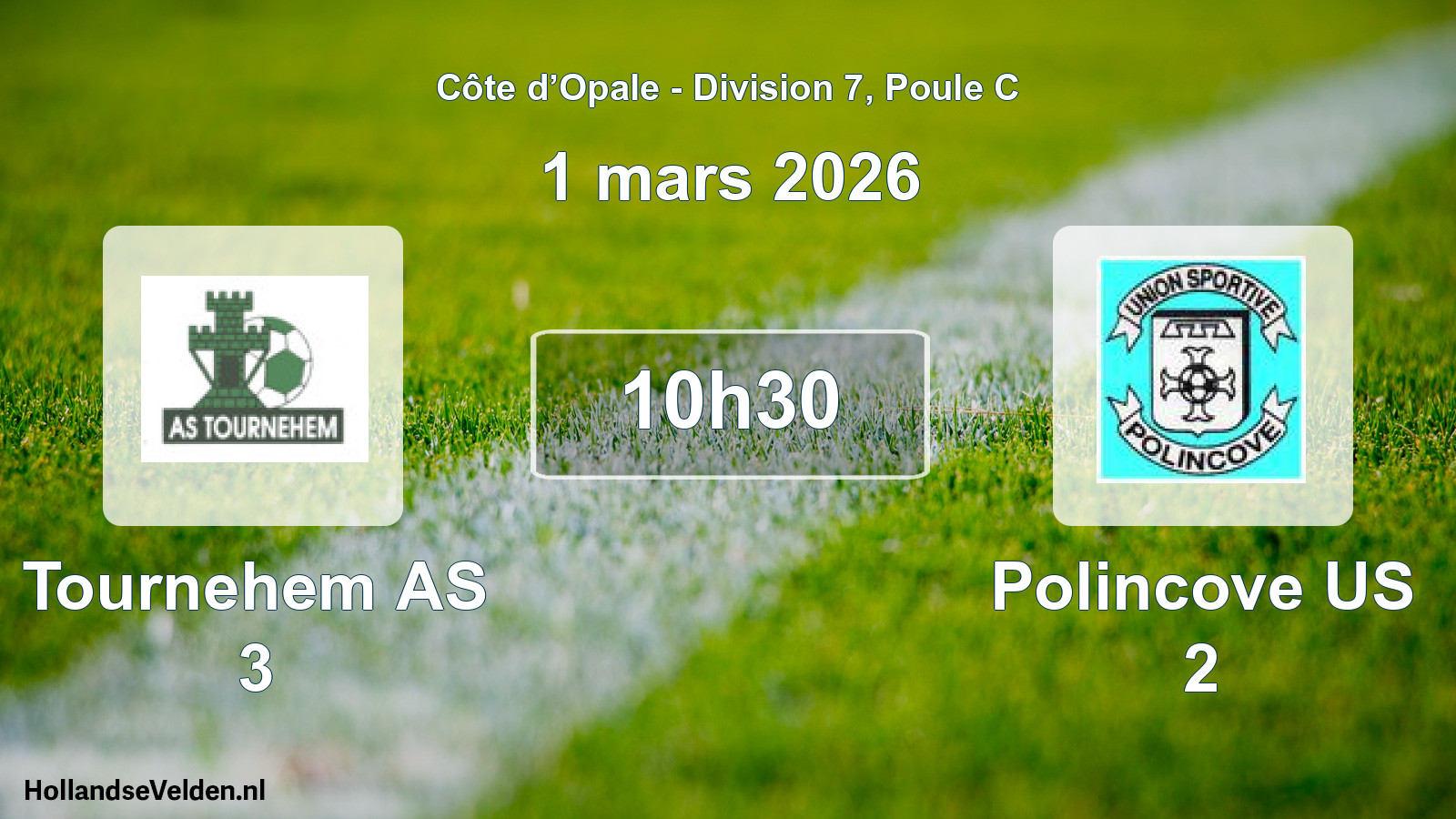Scheduled Match: Tournehem AS 3 - Polincove US 2 (1 March 2026)