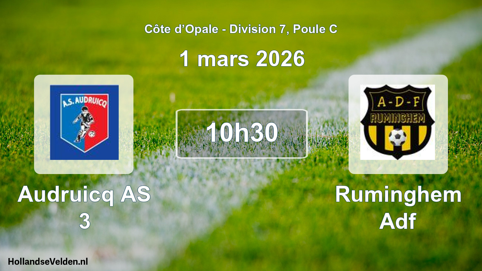 Scheduled Match: Audruicq AS 3 - Ruminghem Adf (1 March 2026)