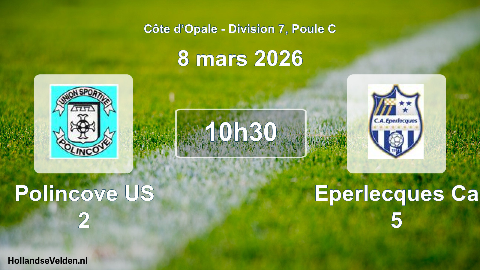 Match programmé: Polincove US 2 - Eperlecques Ca 5 (8 mars 2026)
