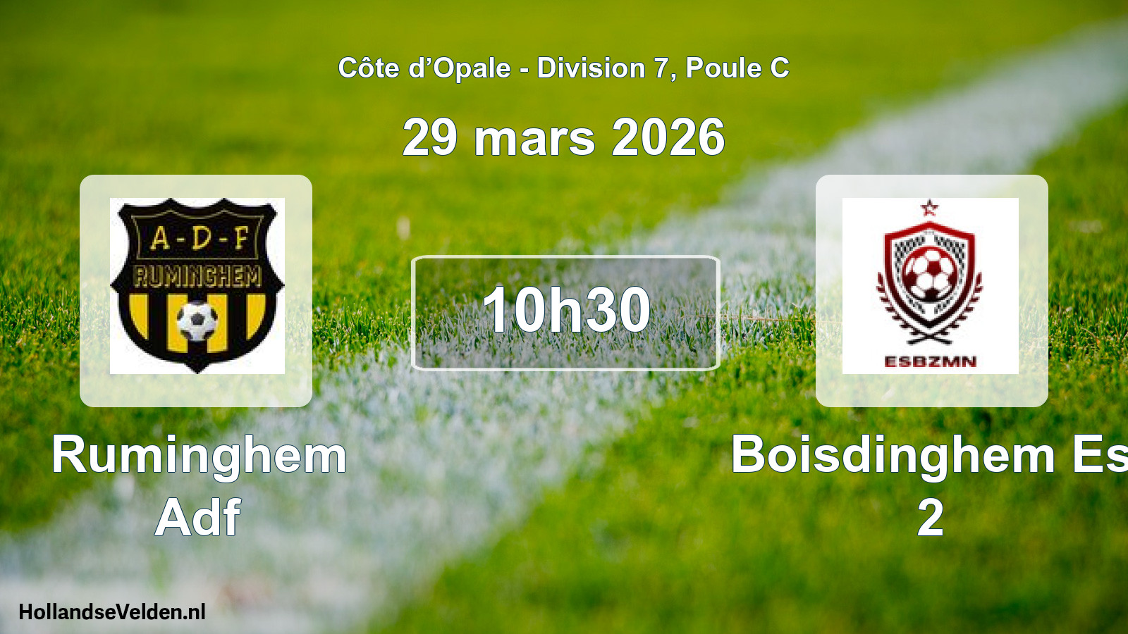 Match programmé: Ruminghem Adf - Boisdinghem Es 2 (29 mars 2026)