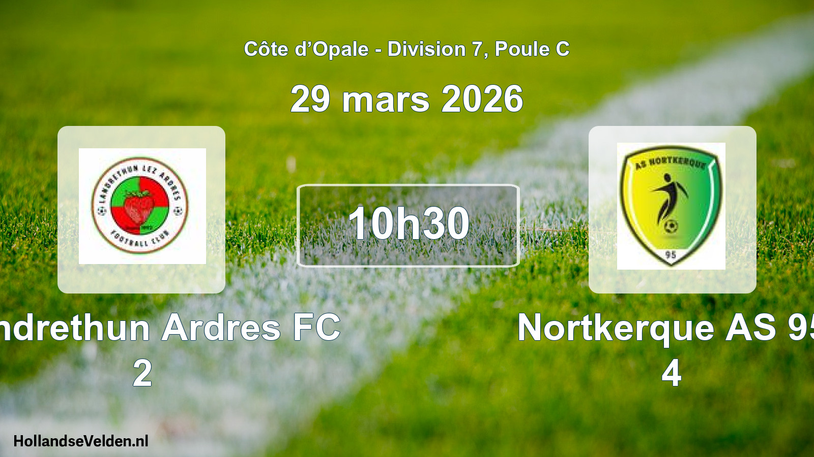 Match programmé: Landrethun Ardres FC 2 - Nortkerque AS 95 4 (29 mars 2026)