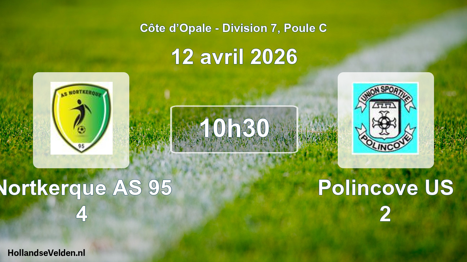 Scheduled Match: Nortkerque AS 95 4 - Polincove US 2 (12 April 2026)