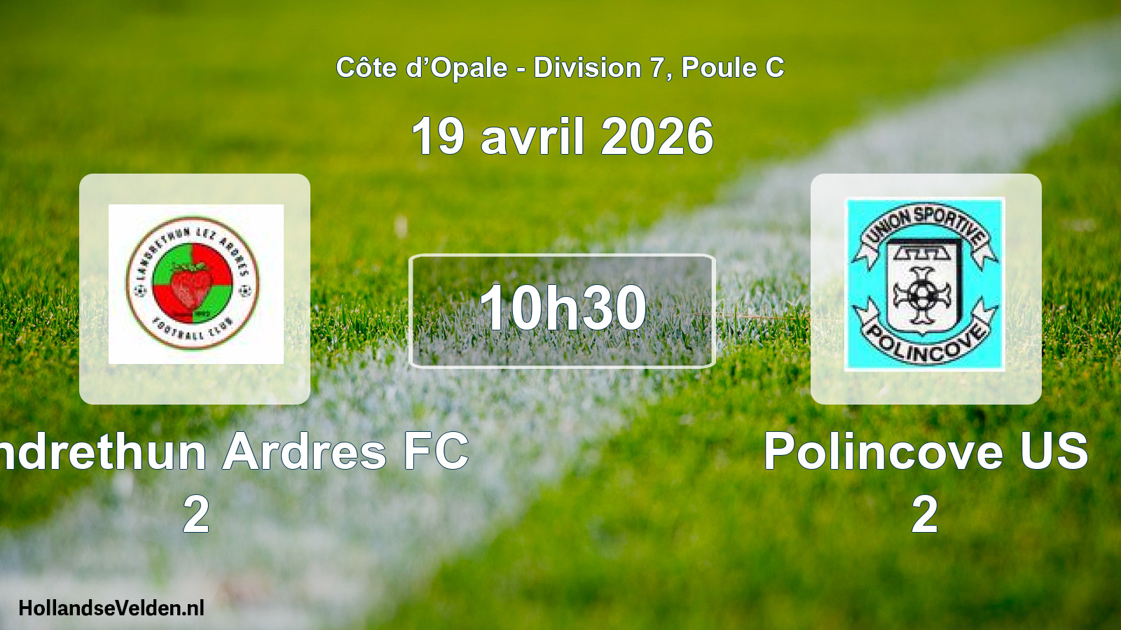 Match programmé: Landrethun Ardres FC 2 - Polincove US 2 (19 avril 2026)