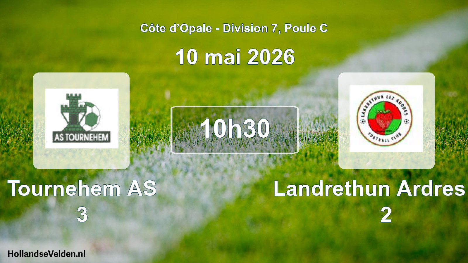 Match programmé: Tournehem AS 3 - Landrethun Ardres FC 2 (10 mai 2026)