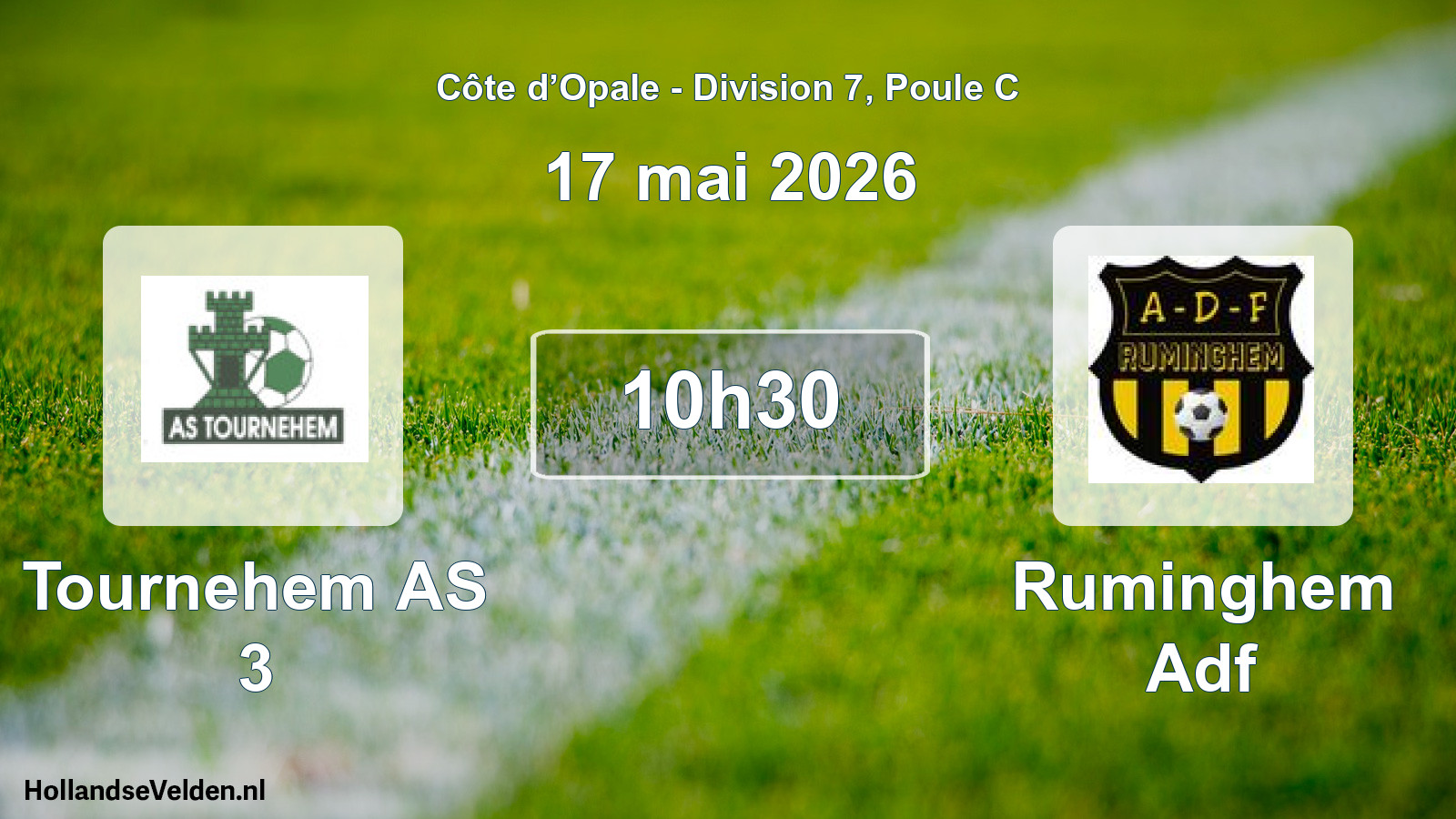 Match programmé: Tournehem AS 3 - Ruminghem Adf (17 mai 2026)