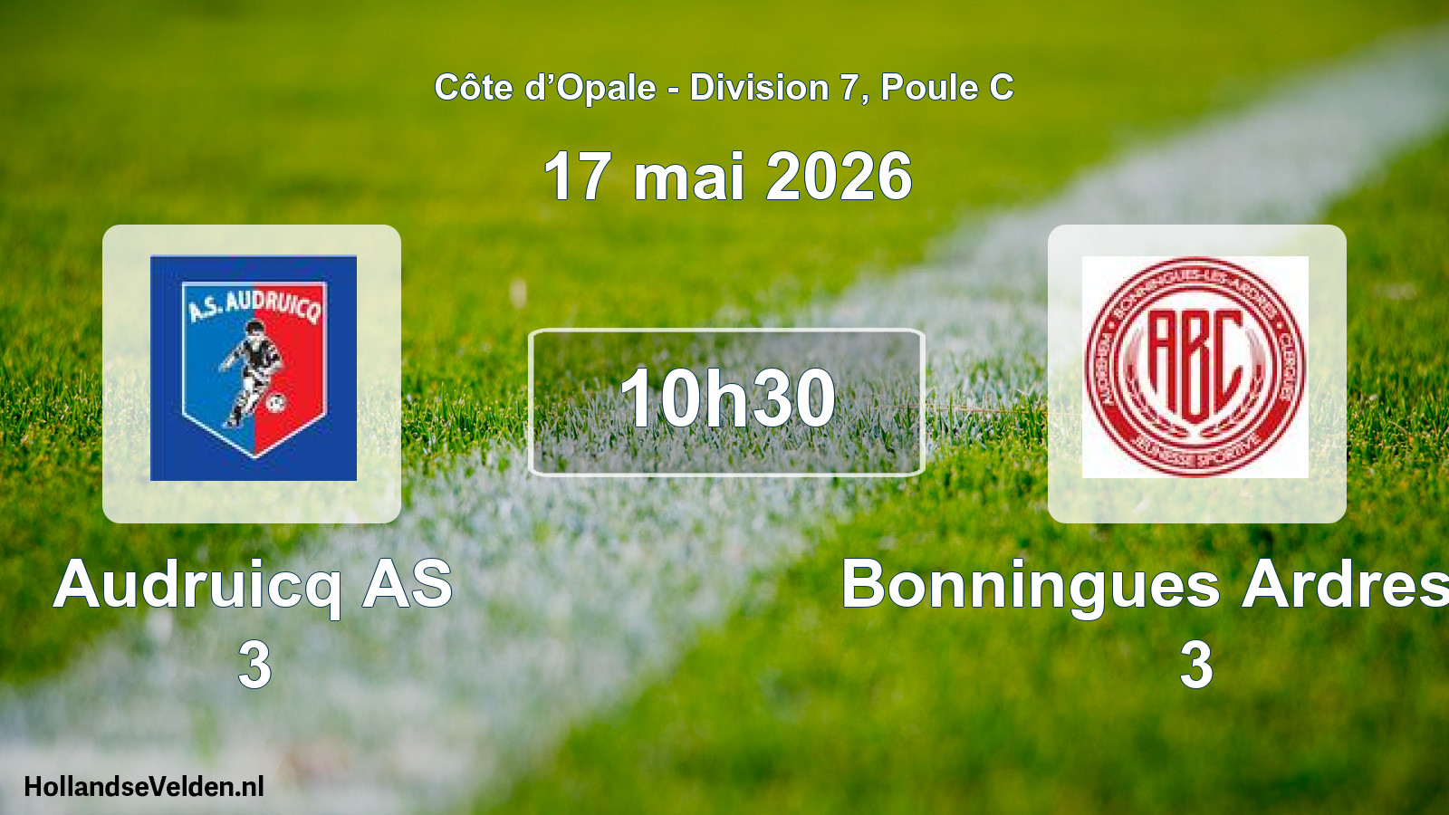 Scheduled Match: Audruicq AS 3 - Bonningues Ardres JS 3 (17 May 2026)