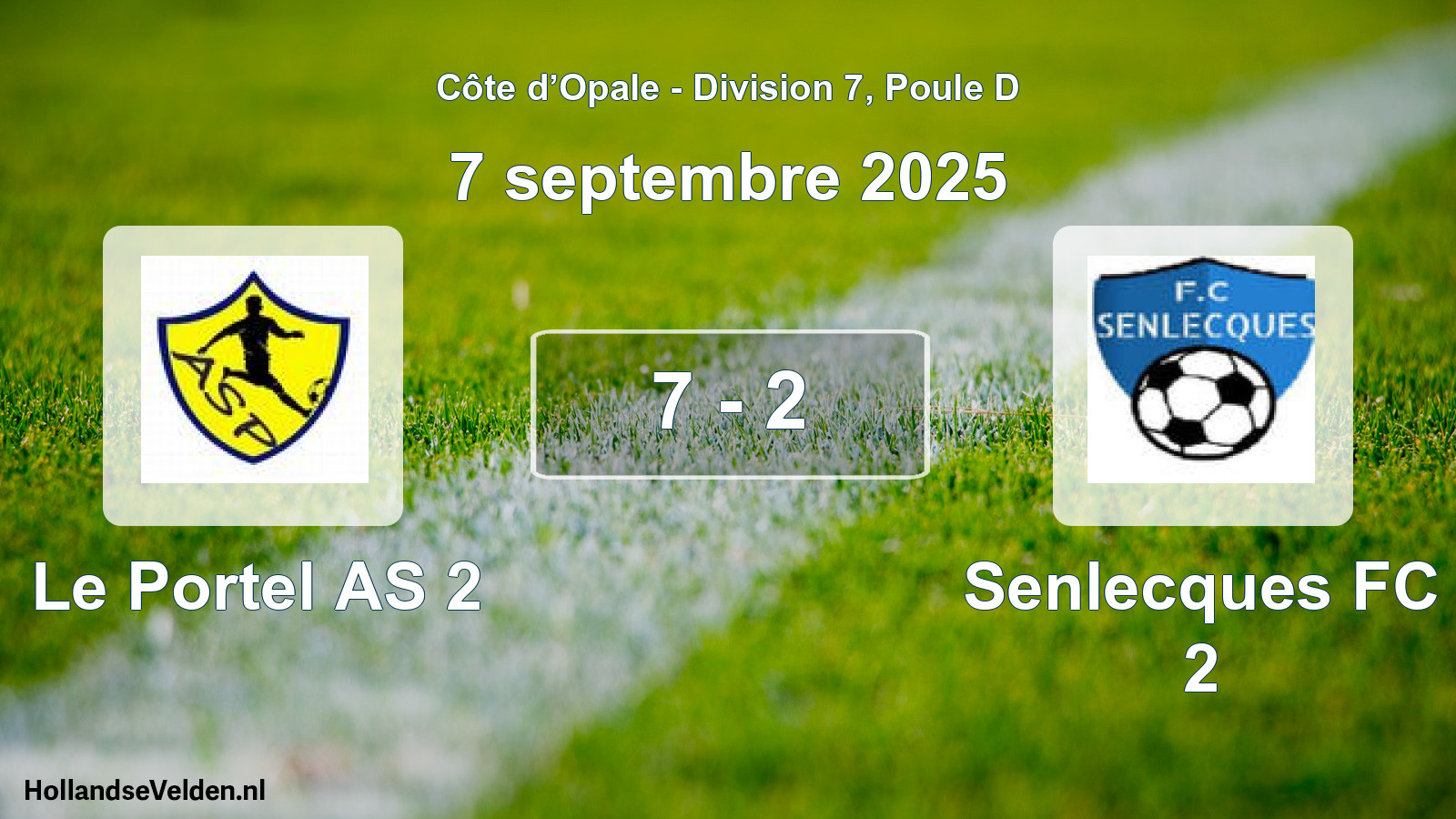 Match joué: Le Portel AS 2 - Senlecques FC 2 7 - 2 (7 septembre 2025)