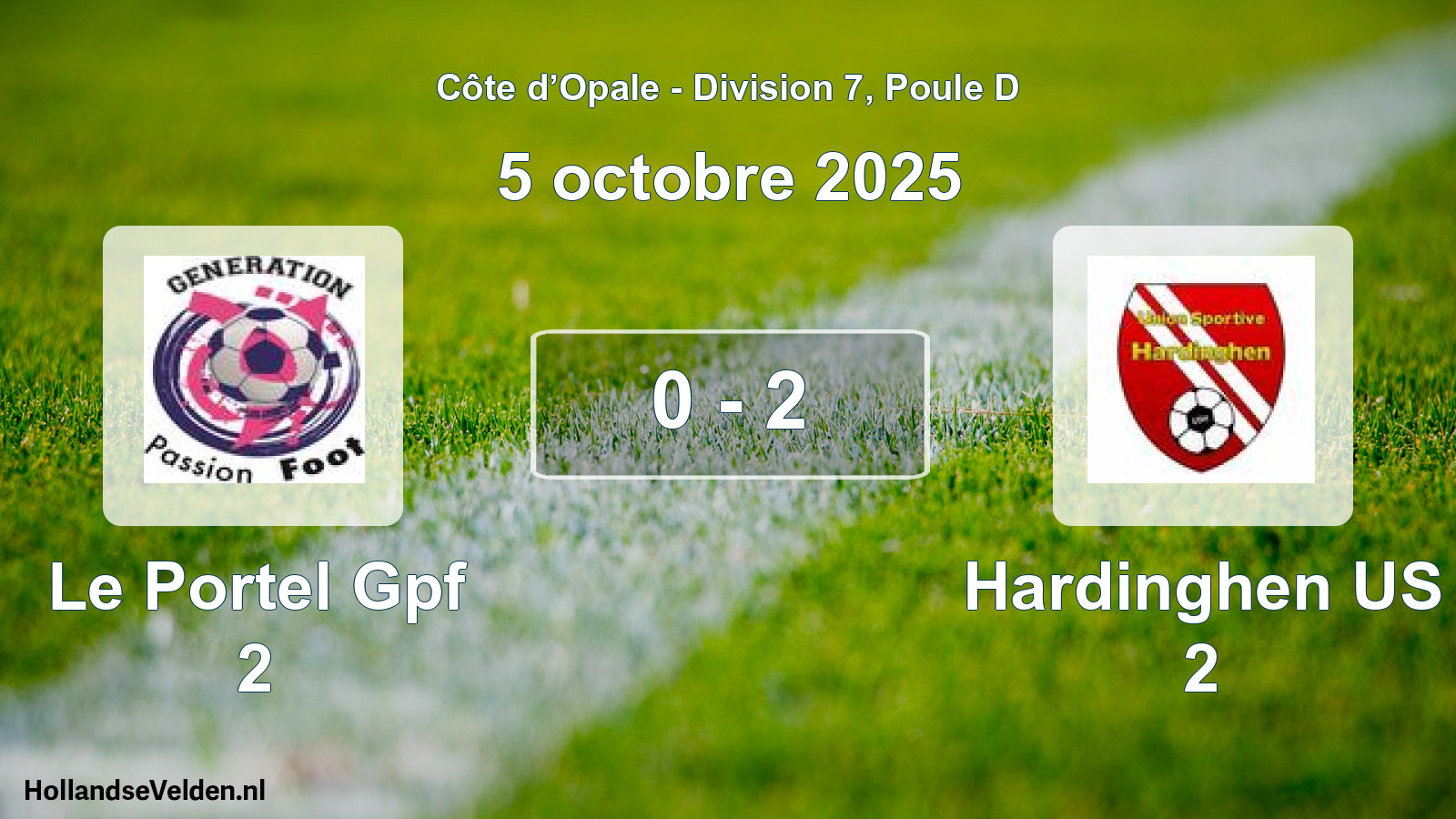 Match joué: Le Portel Gpf 2 - Hardinghen US 2 0 - 2 (5 octobre 2025)