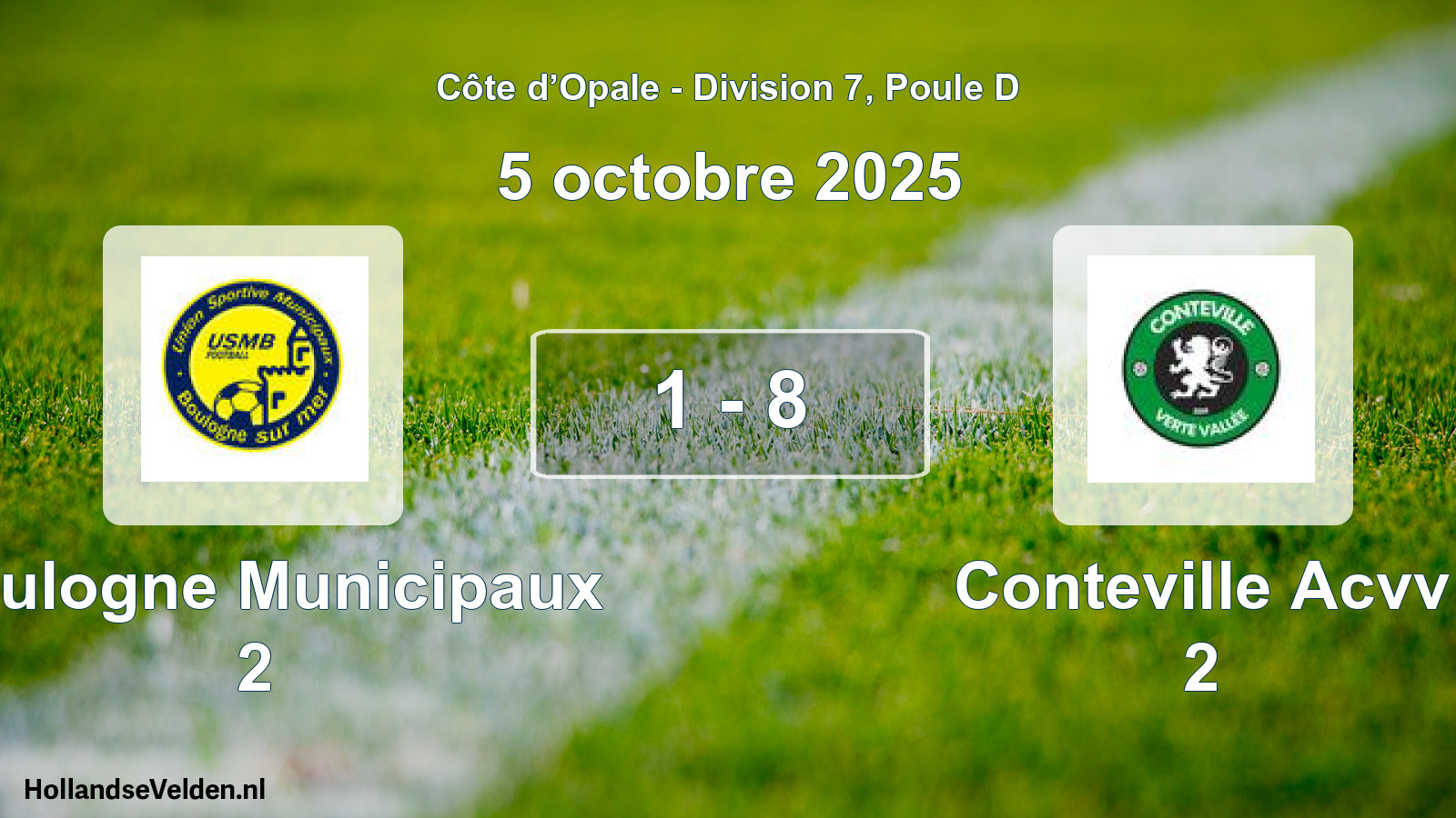 Gespeelde wedstrijd: Boulogne Municipaux 2 - Conteville Acvv 2 1 - 8 (5 oktober 2025)