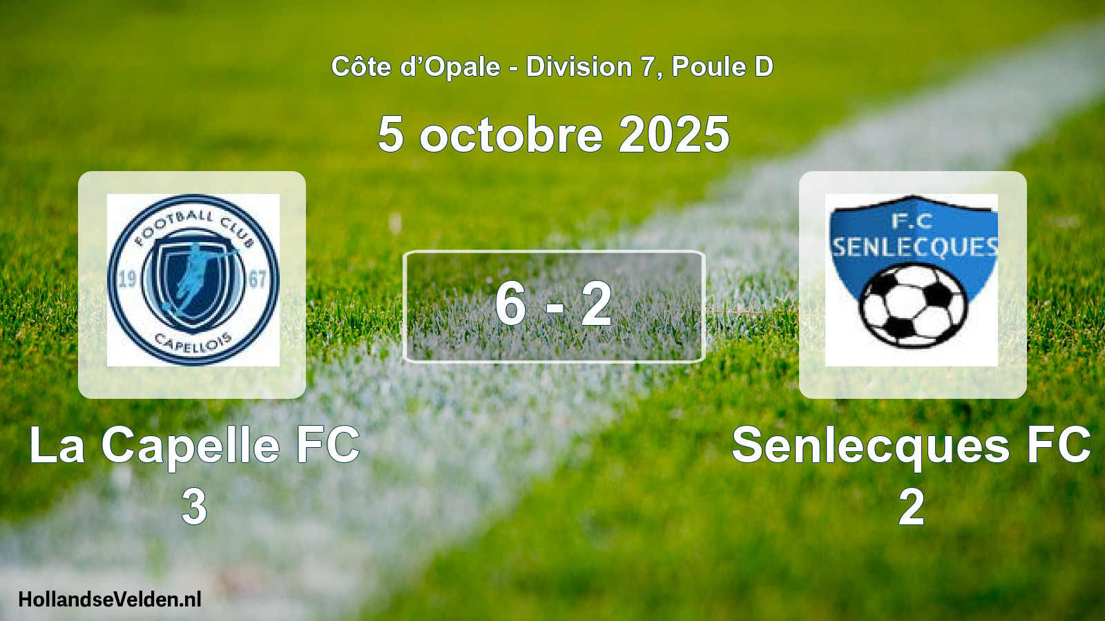 Match joué: La Capelle FC 3 - Senlecques FC 2 6 - 2 (5 octobre 2025)
