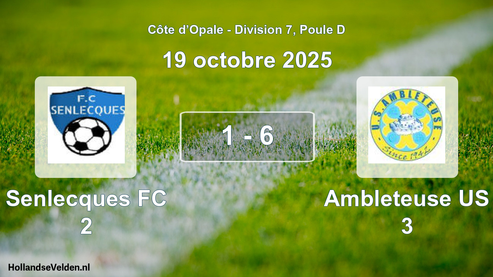 Match joué: Senlecques FC 2 - Ambleteuse US 3 1 - 6 (19 octobre 2025)
