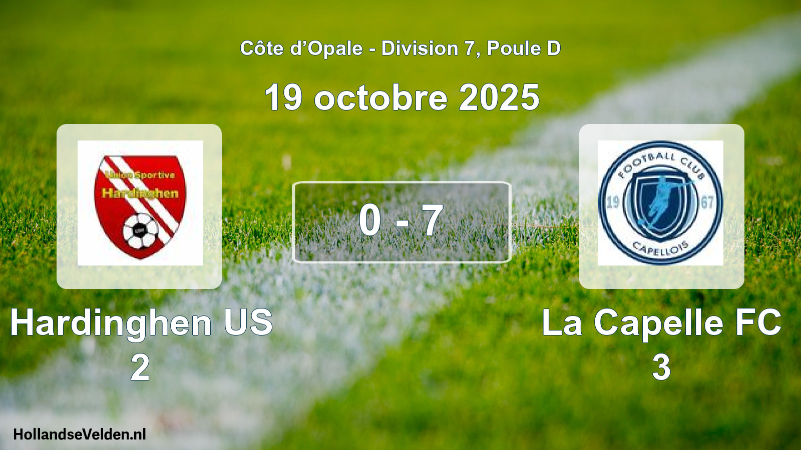 Match joué: Hardinghen US 2 - La Capelle FC 3 0 - 7 (19 octobre 2025)