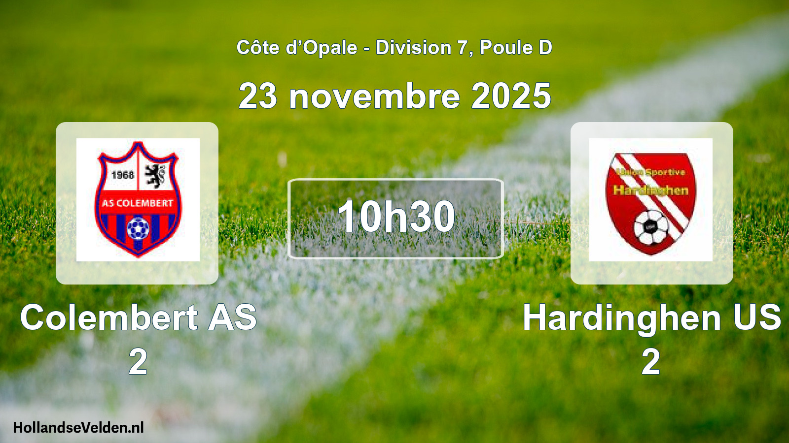 Match programmé: Colembert AS 2 - Hardinghen US 2 (23 novembre 2025)