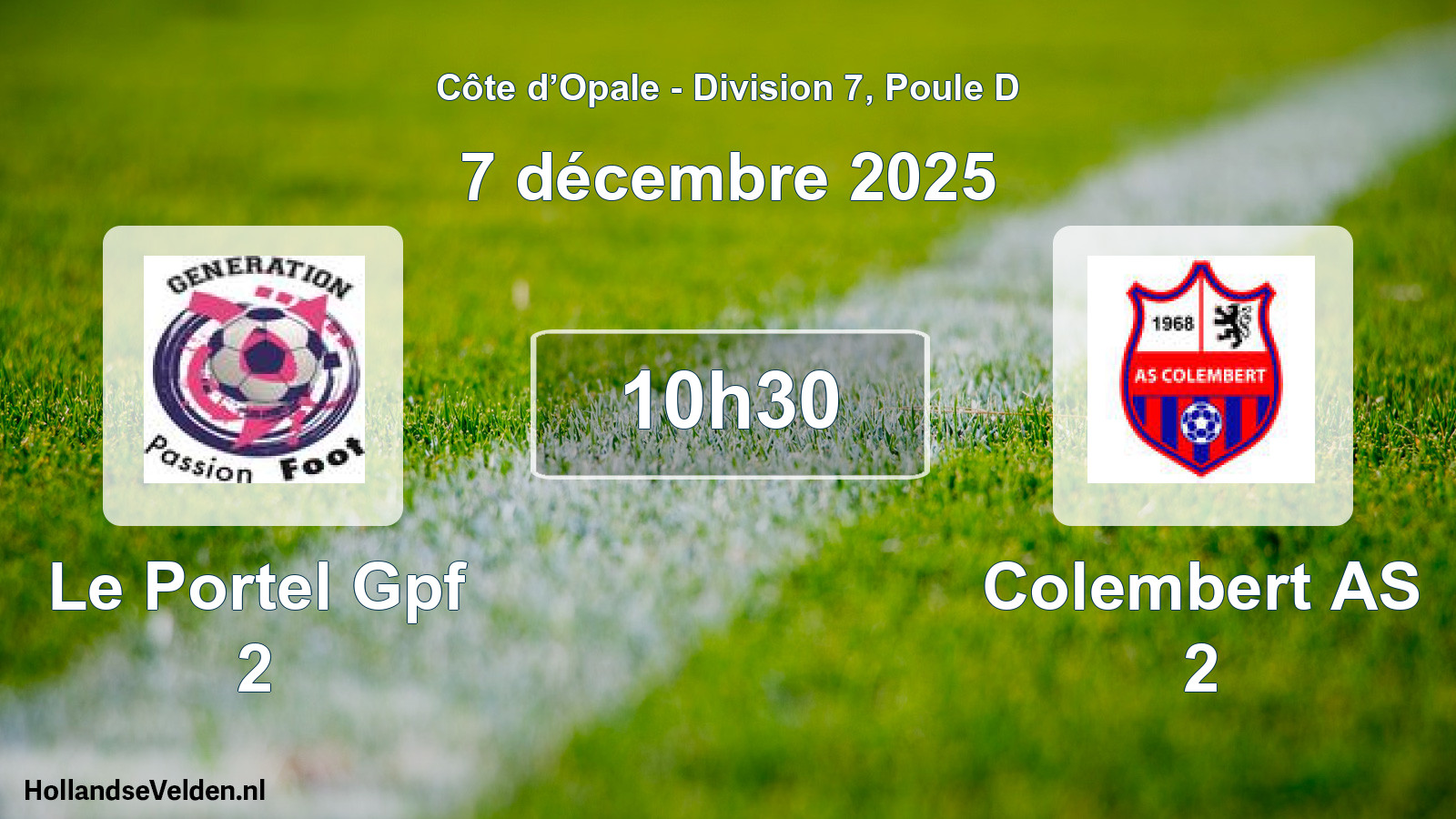 Match programmé: Le Portel Gpf 2 - Colembert AS 2 (7 décembre 2025)