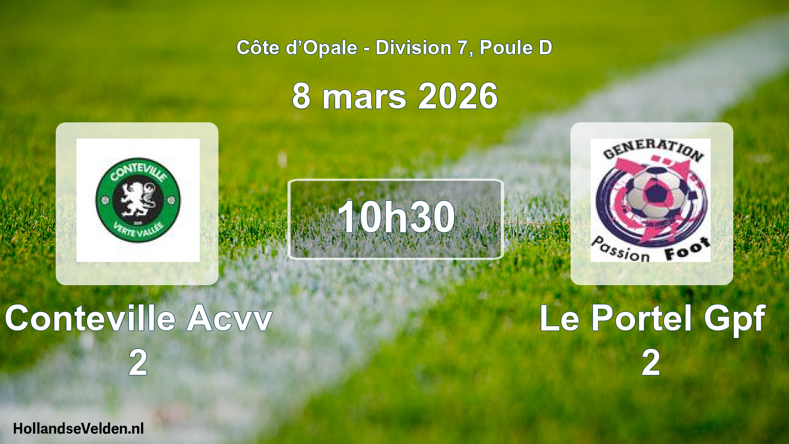 Scheduled Match: Conteville Acvv 2 - Le Portel Gpf 2 (8 March 2026)