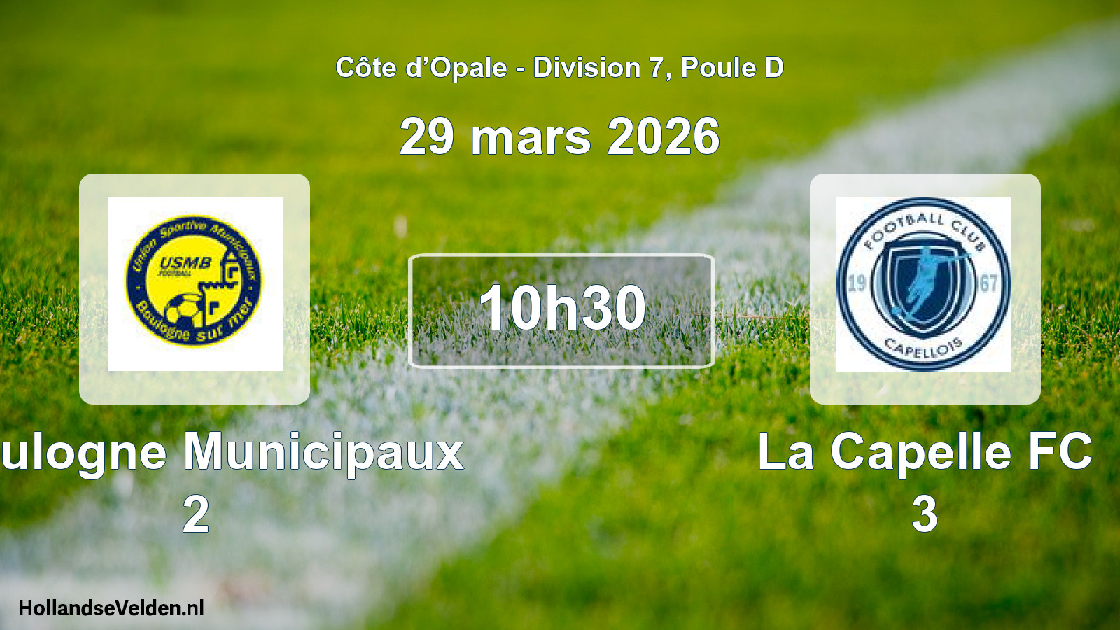 Geplande wedstrijd: Boulogne Municipaux 2 - La Capelle FC 3 (29 maart 2026)
