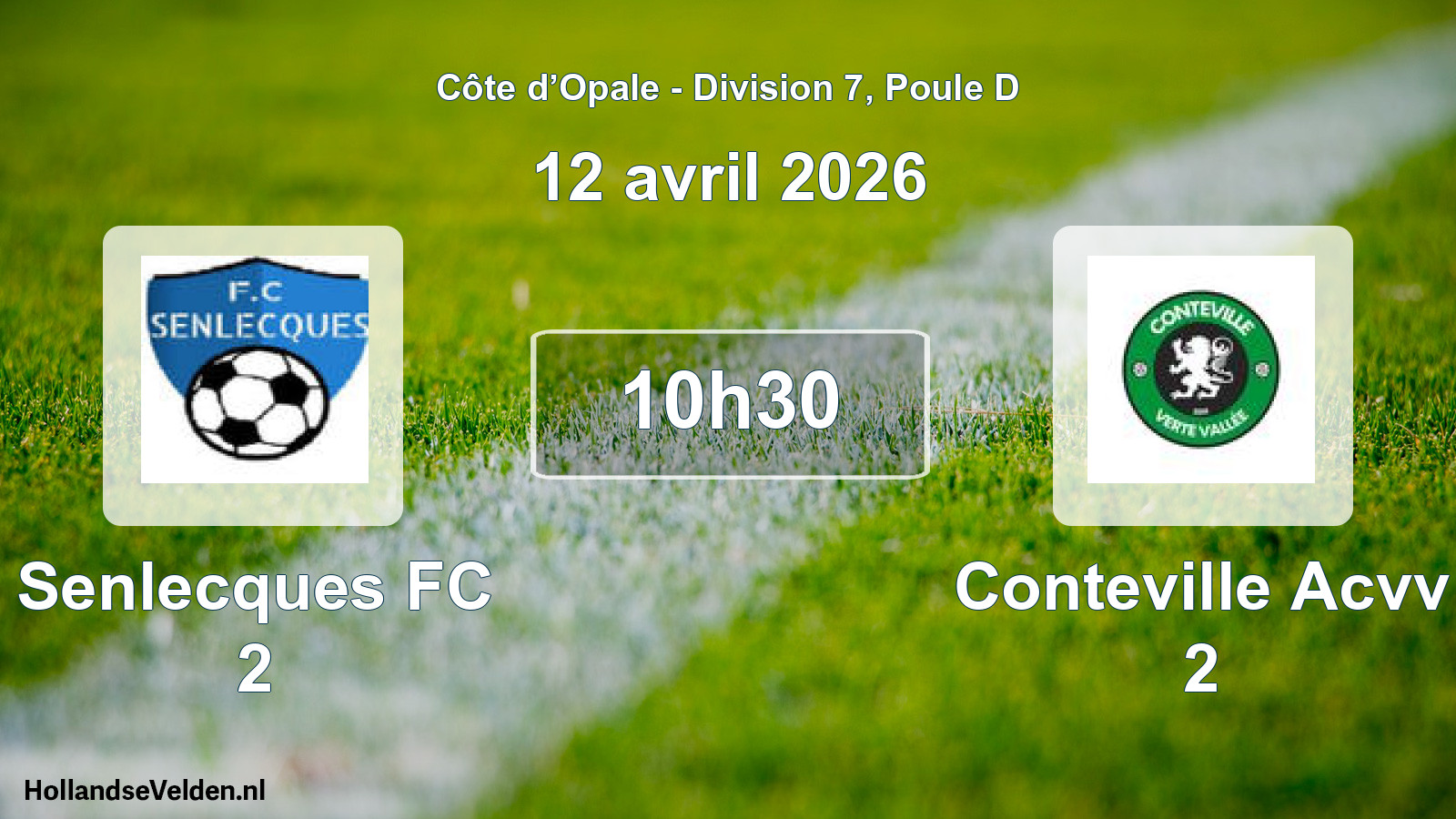 Geplande wedstrijd: Senlecques FC 2 - Conteville Acvv 2 (12 april 2026)