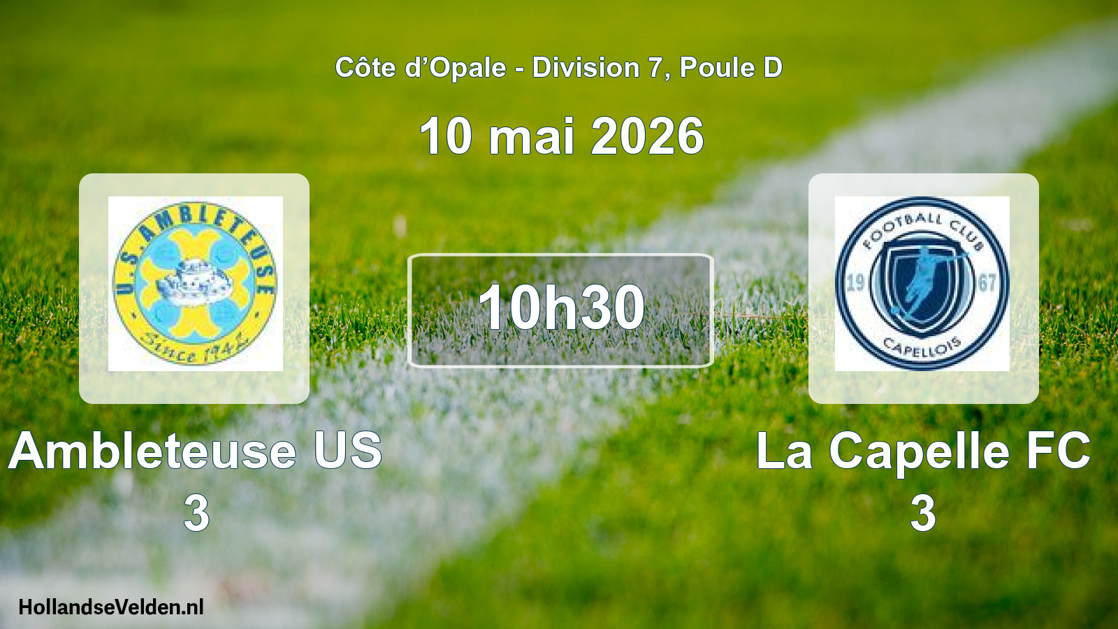 Match programmé: Ambleteuse US 3 - La Capelle FC 3 (10 mai 2026)