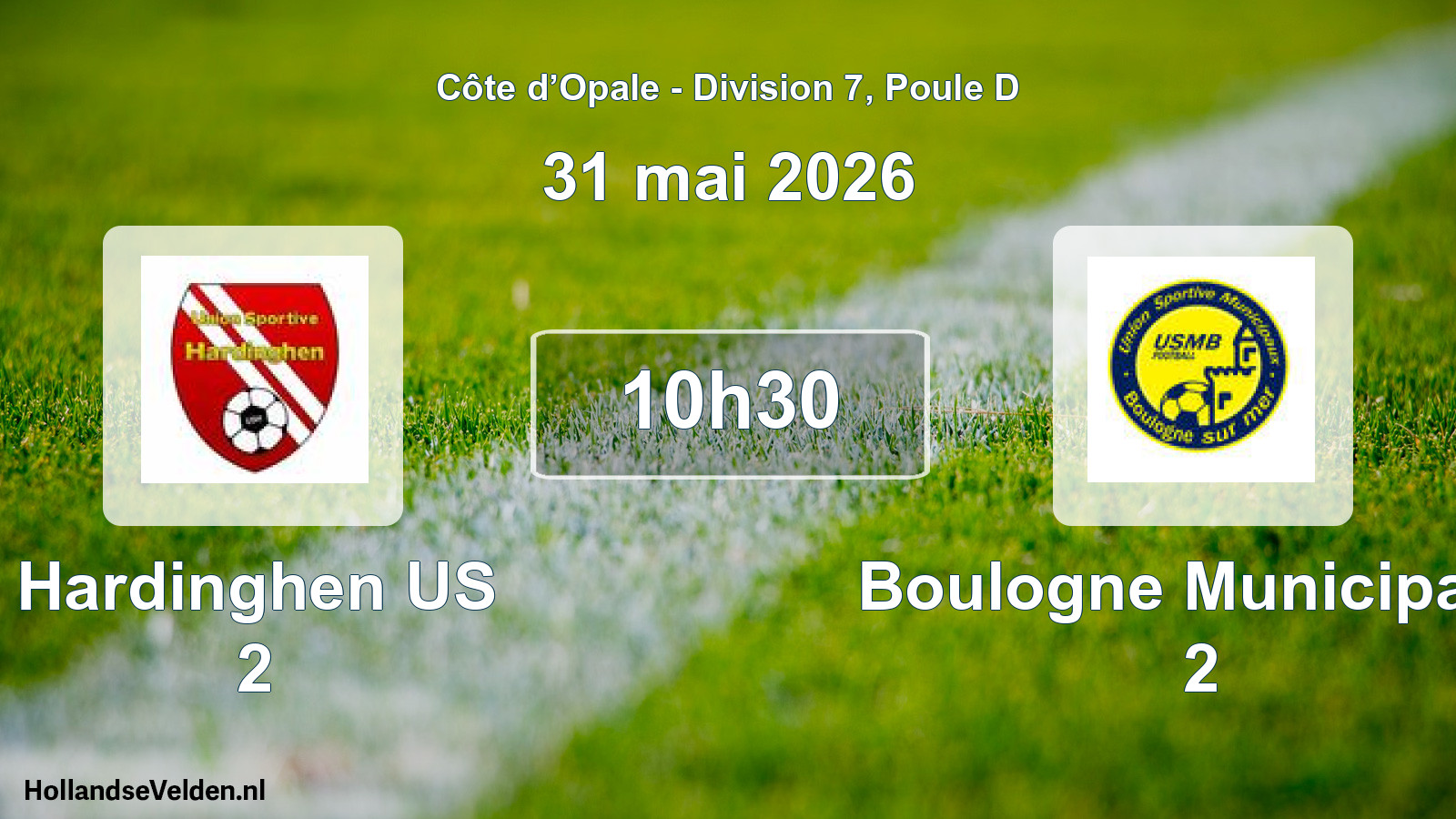 Match programmé: Hardinghen US 2 - Boulogne Municipaux 2 (31 mai 2026)