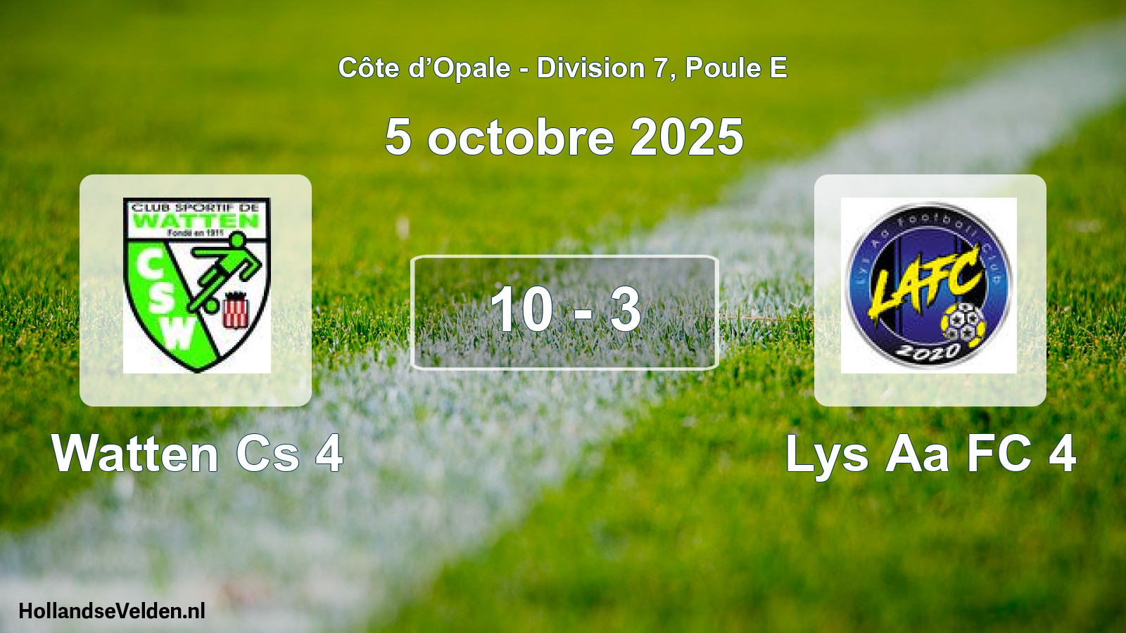 Match joué: Watten Cs 4 - Lys Aa FC 4 10 - 3 (5 octobre 2025)