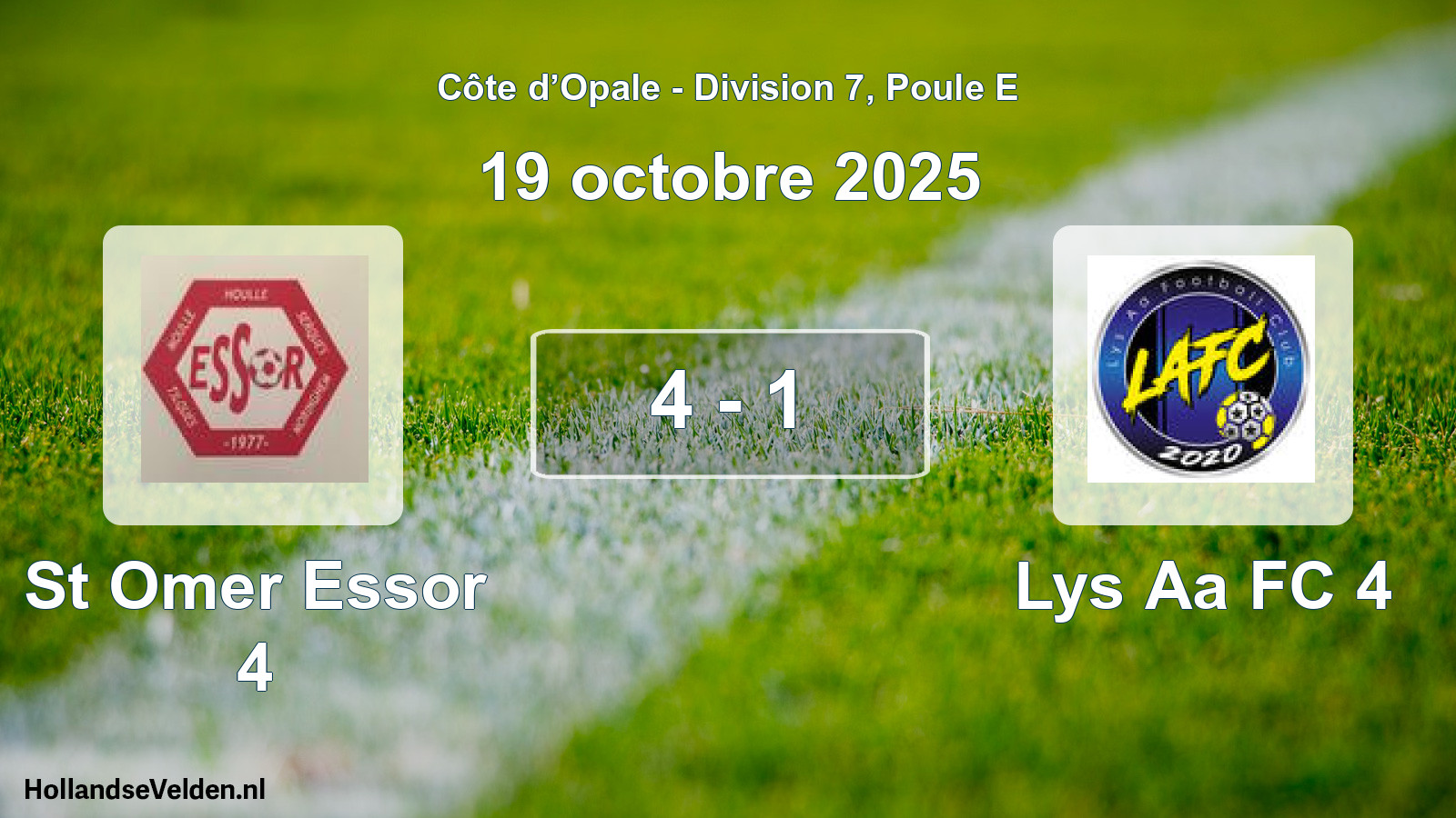 Match joué: St Omer Essor 4 - Lys Aa FC 4 4 - 1 (19 octobre 2025)