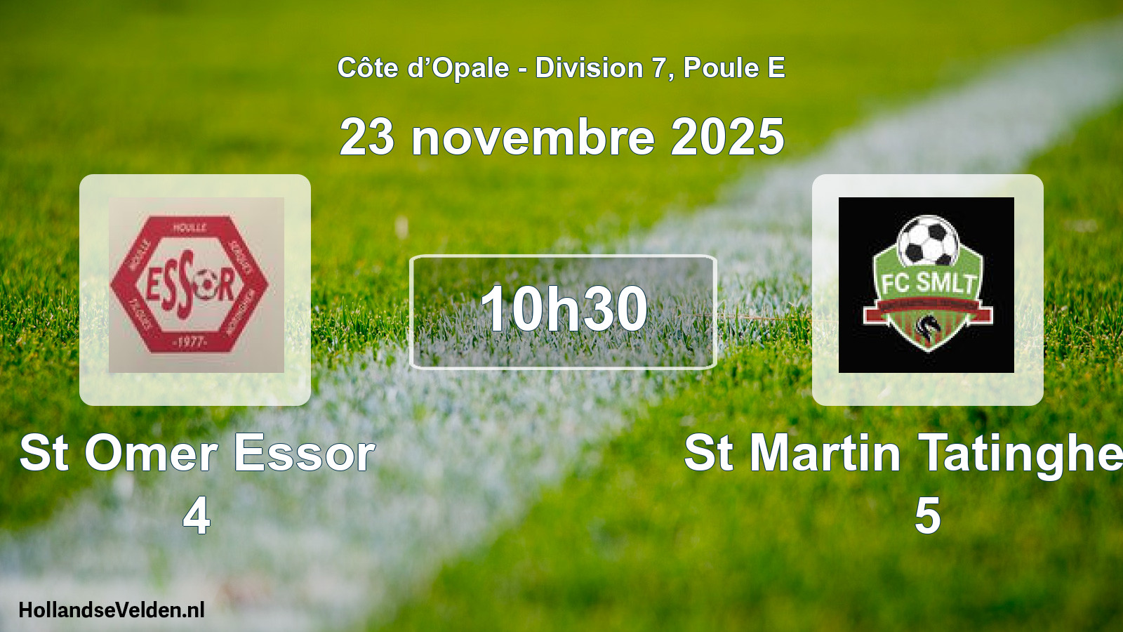 Geplande wedstrijd: St Omer Essor 4 - St Martin Tatinghem 5 (23 november 2025)