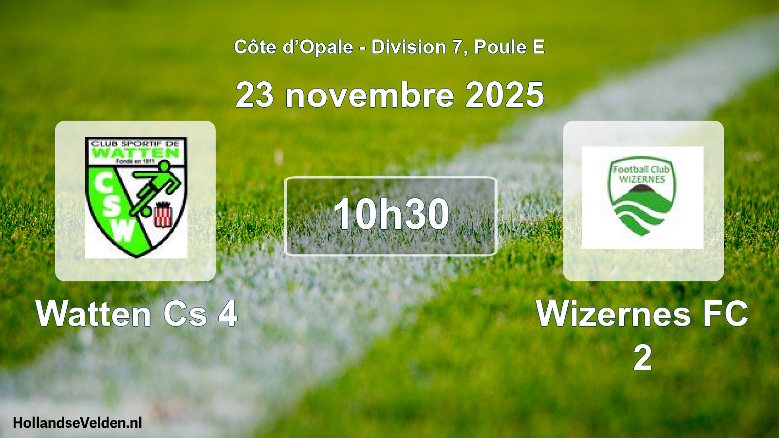 Geplande wedstrijd: Watten Cs 4 - Wizernes FC 2 (23 november 2025)