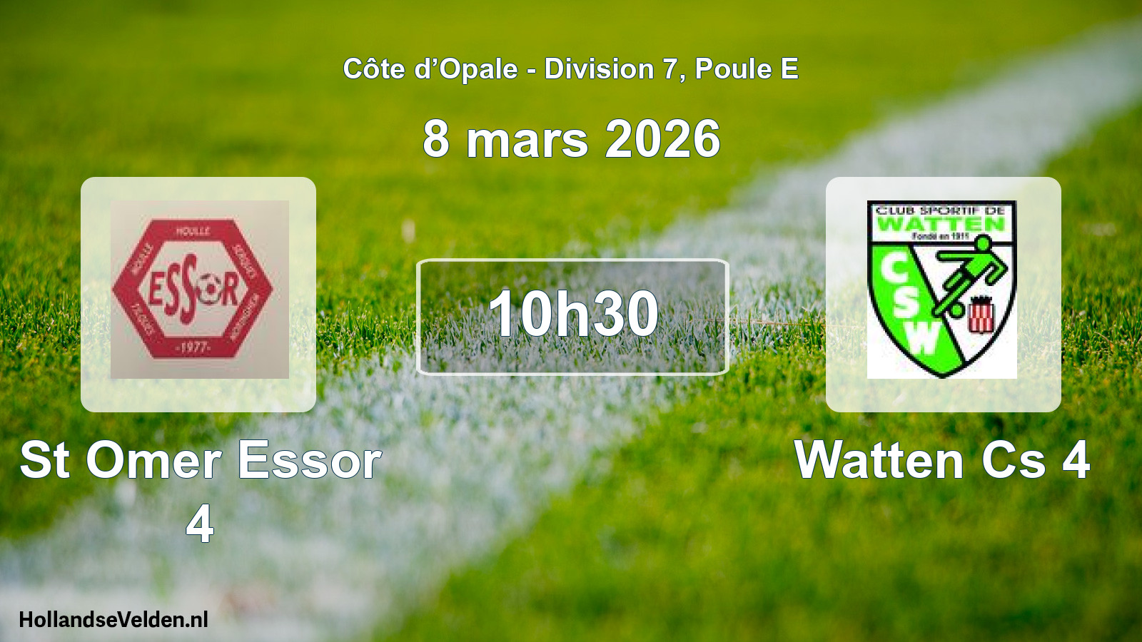 Geplande wedstrijd: St Omer Essor 4 - Watten Cs 4 (8 maart 2026)