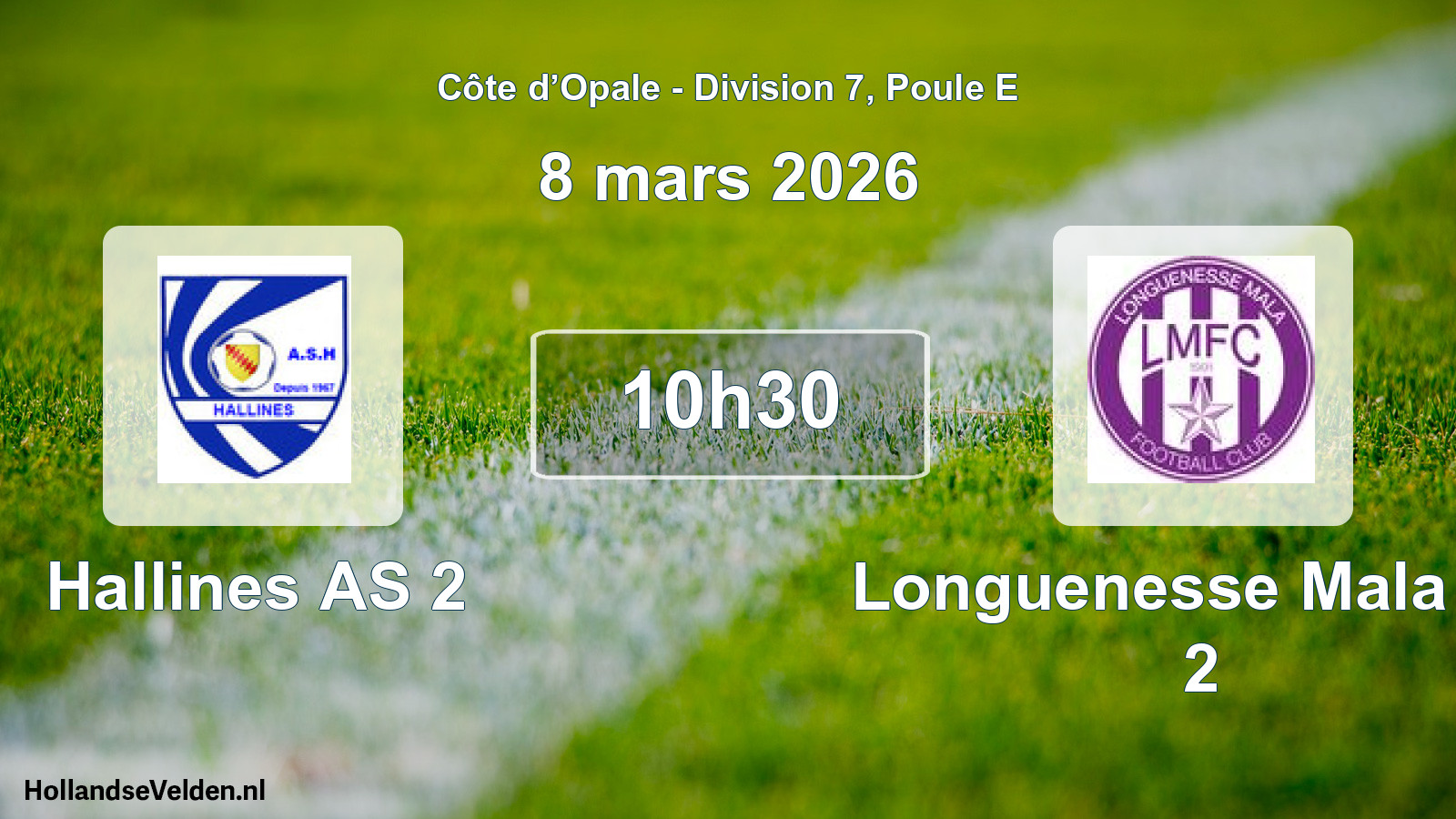 Geplande wedstrijd: Hallines AS 2 - Longuenesse Mala FC 2 (8 maart 2026)