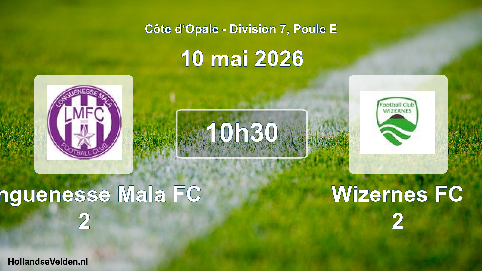 Match programmé: Longuenesse Mala FC 2 - Wizernes FC 2 (10 mai 2026)