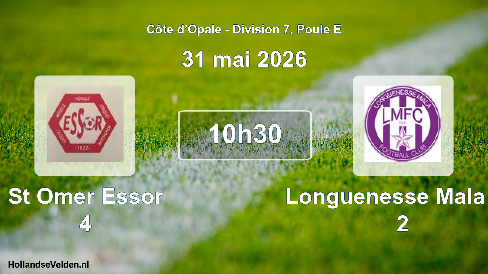 Match programmé: St Omer Essor 4 - Longuenesse Mala FC 2 (31 mai 2026)