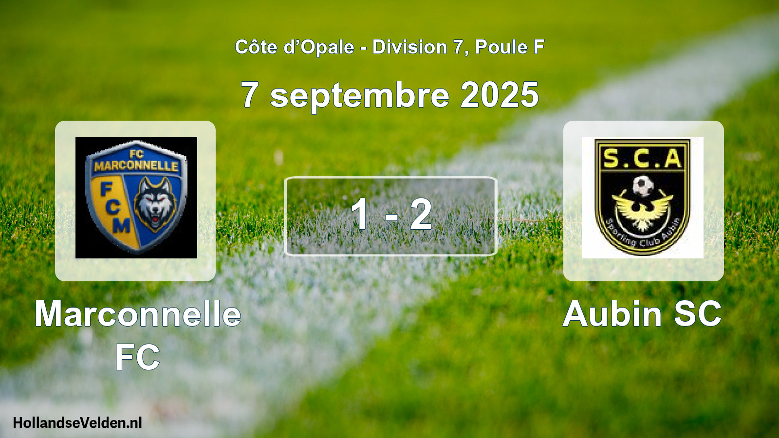 Total number of matches played: Marconnelle FC - Aubin SC 1 - 2 (7 September 2025)