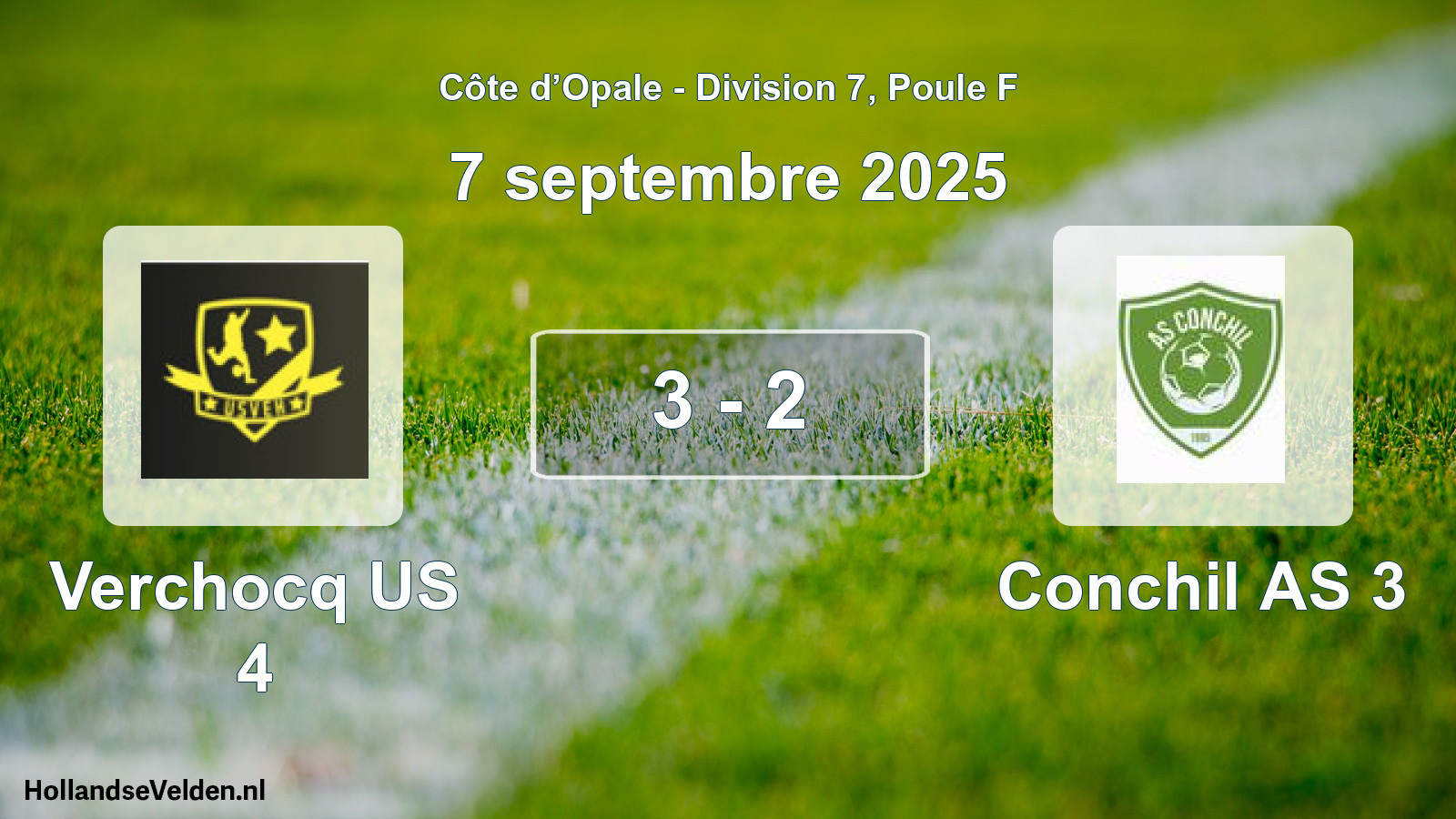 Match joué: Verchocq US 4 - Conchil AS 3 3 - 2 (7 septembre 2025)