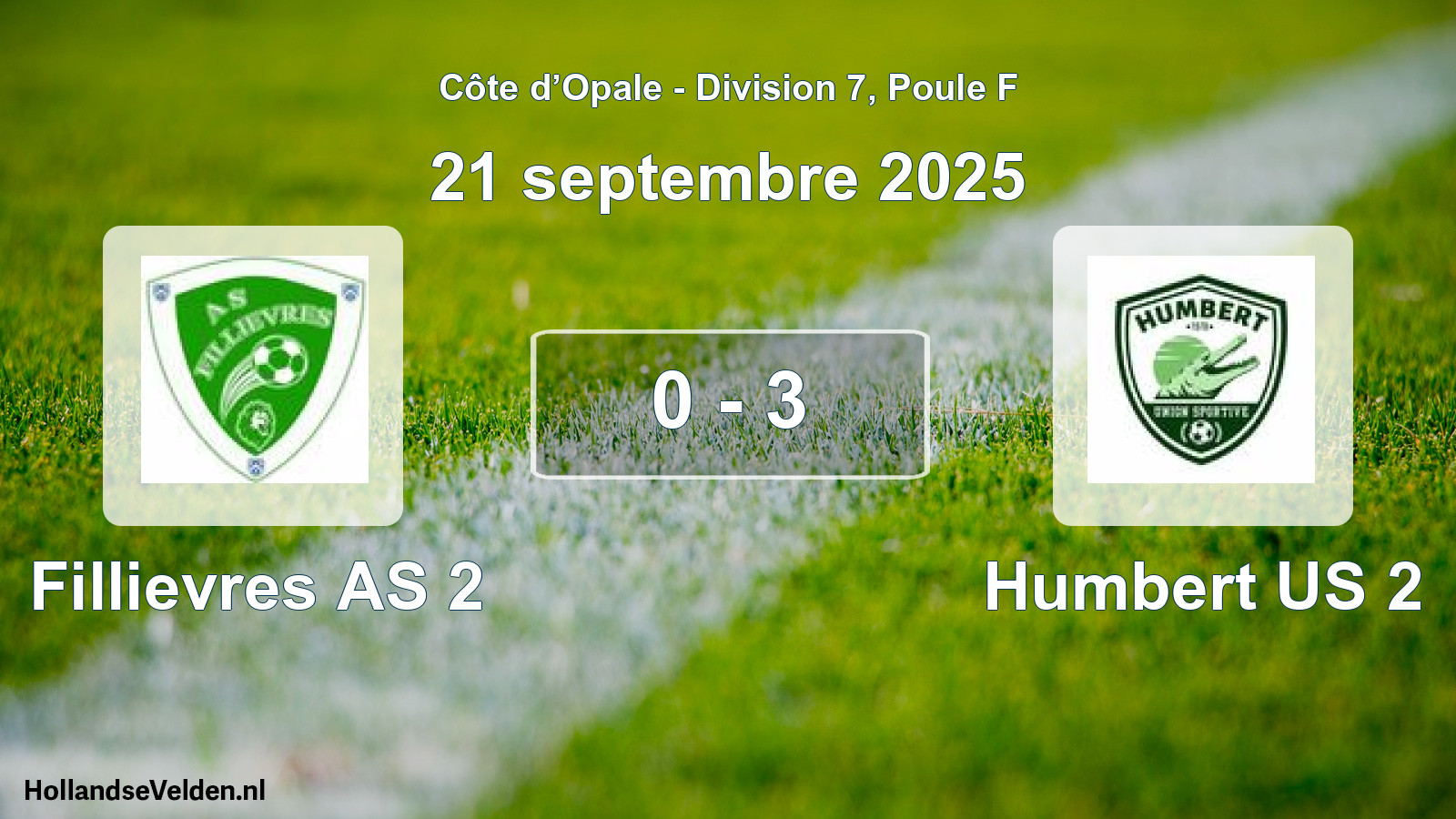 Match joué: Fillievres AS 2 - Humbert US 2 0 - 3 (21 septembre 2025)