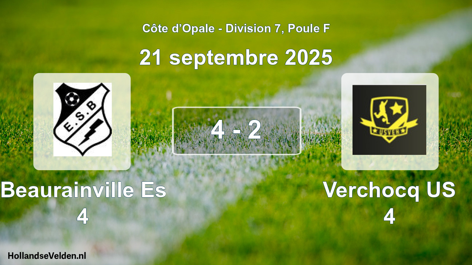 Match joué: Beaurainville Es 4 - Verchocq US 4 4 - 2 (21 septembre 2025)