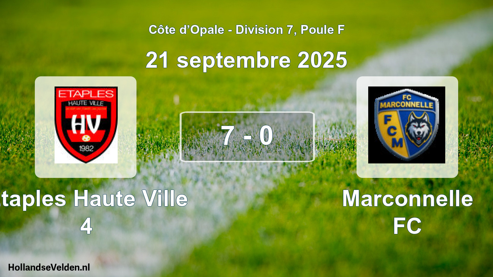 Gespeelde wedstrijd: Etaples Haute Ville 4 - Marconnelle FC 7 - 0 (21 september 2025)