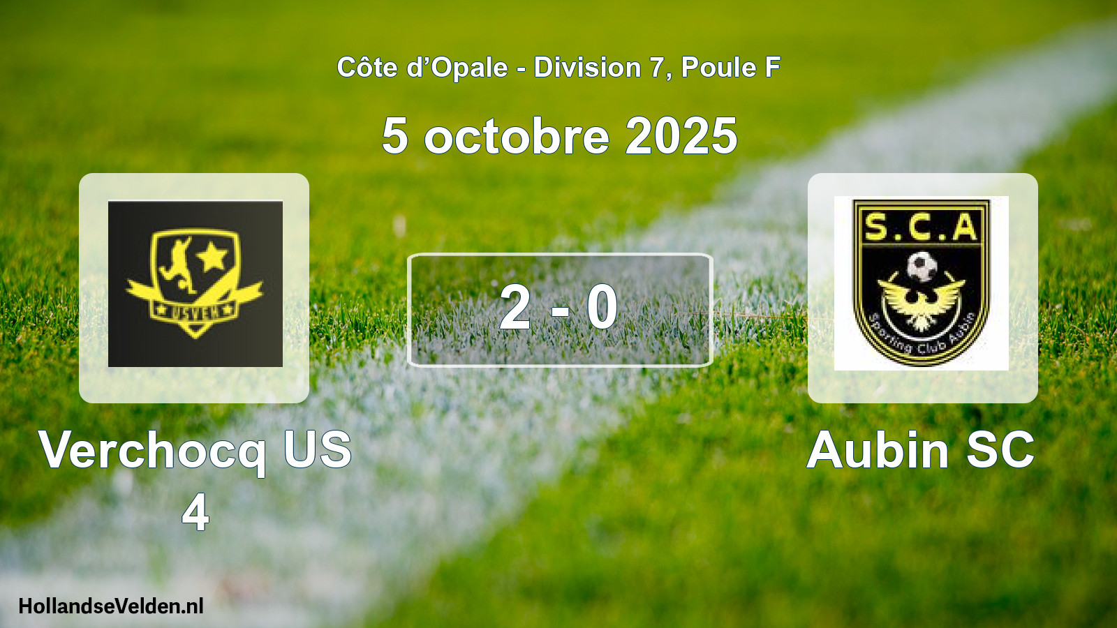 Match joué: Verchocq US 4 - Aubin SC 2 - 0 (5 octobre 2025)