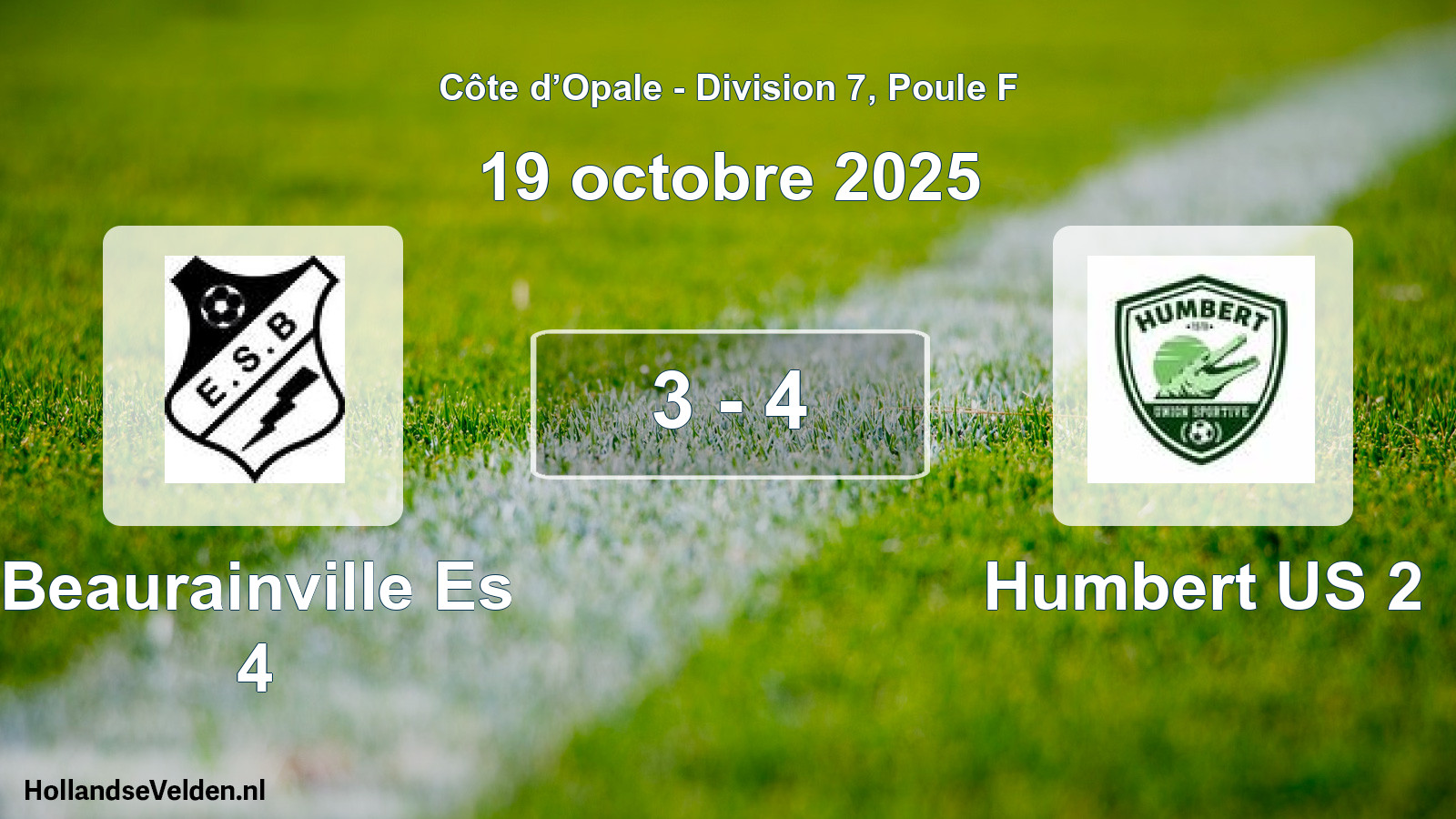 Match joué: Beaurainville Es 4 - Humbert US 2 3 - 4 (19 octobre 2025)