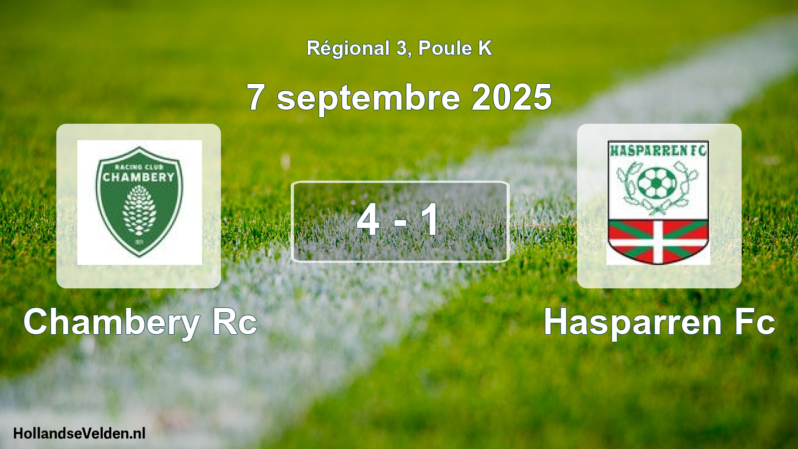 Total number of matches played: Chambery Rc - Hasparren Fc 4 - 1 (7 September 2025)