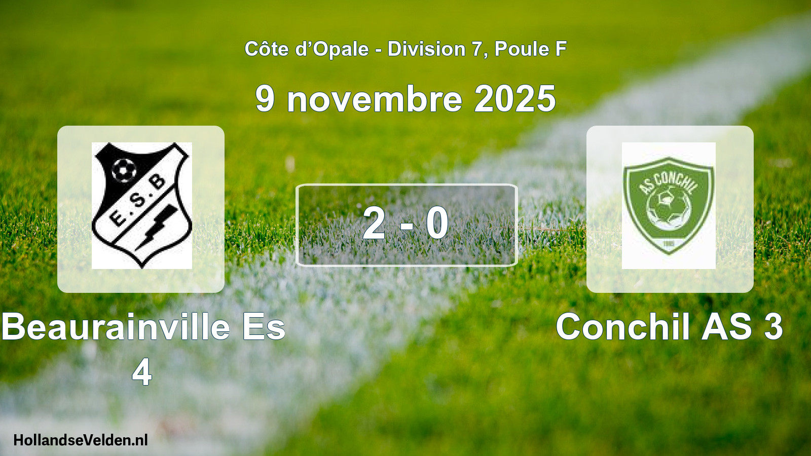 Match joué: Beaurainville Es 4 - Conchil AS 3 2 - 0 (9 novembre 2025)
