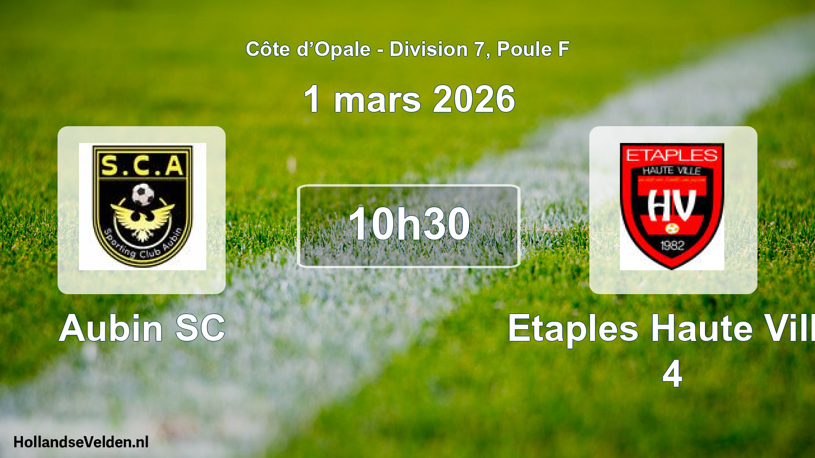 Scheduled Match: Aubin SC - Etaples Haute Ville 4 (1 March 2026)
