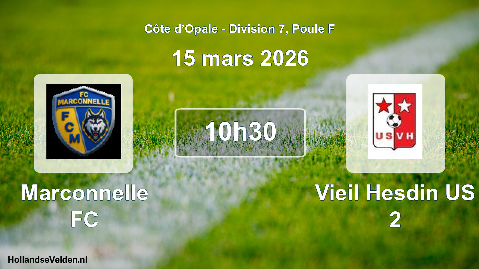 Match programmé: Marconnelle FC - Vieil Hesdin US 2 (15 mars 2026)