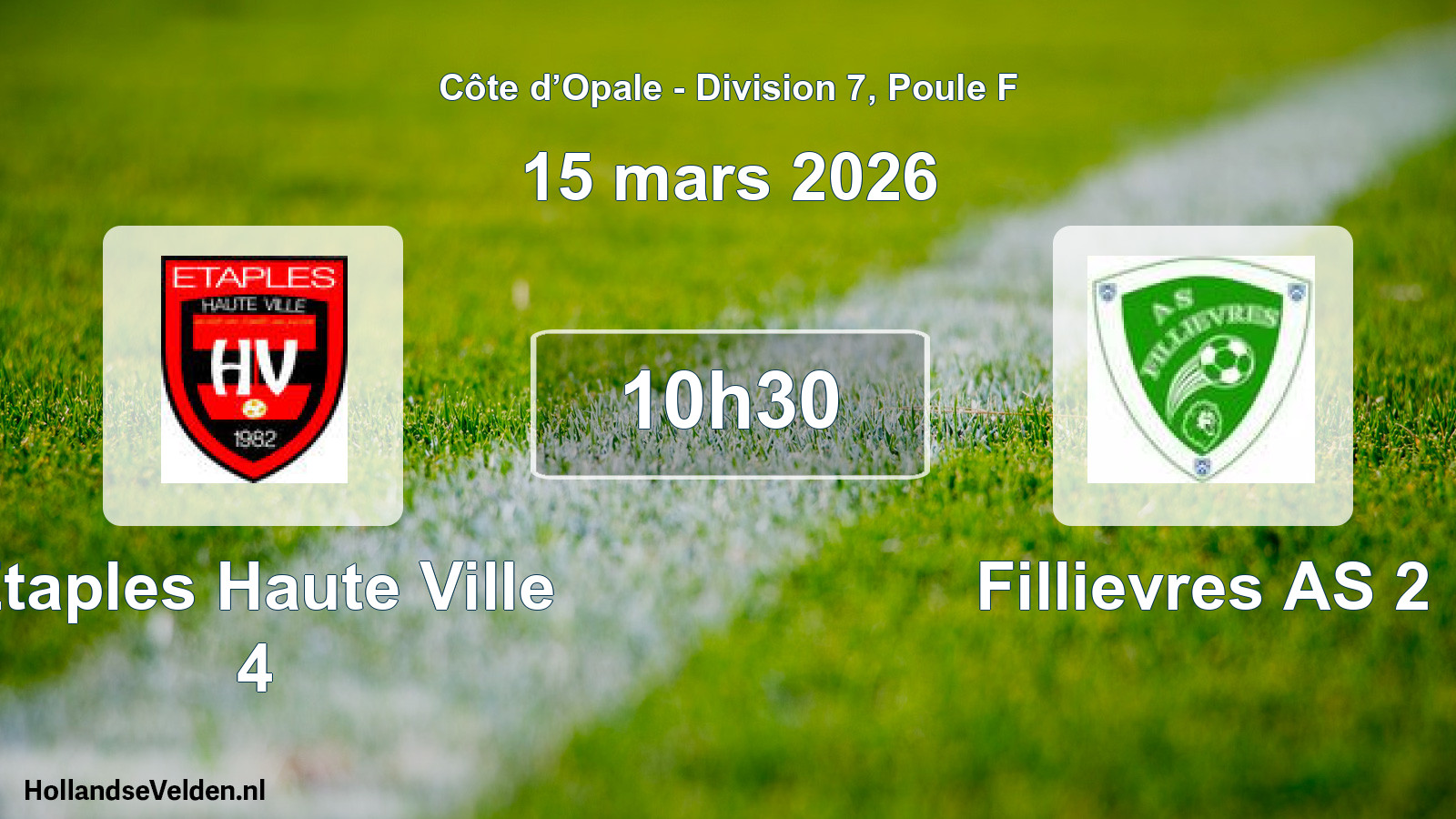 Match programmé: Etaples Haute Ville 4 - Fillievres AS 2 (15 mars 2026)