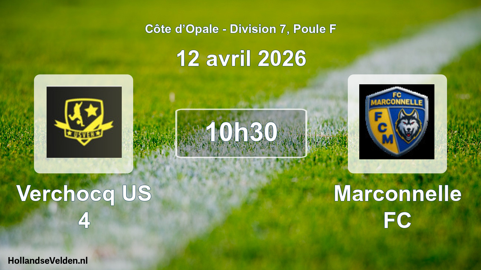 Match programmé: Verchocq US 4 - Marconnelle FC (12 avril 2026)