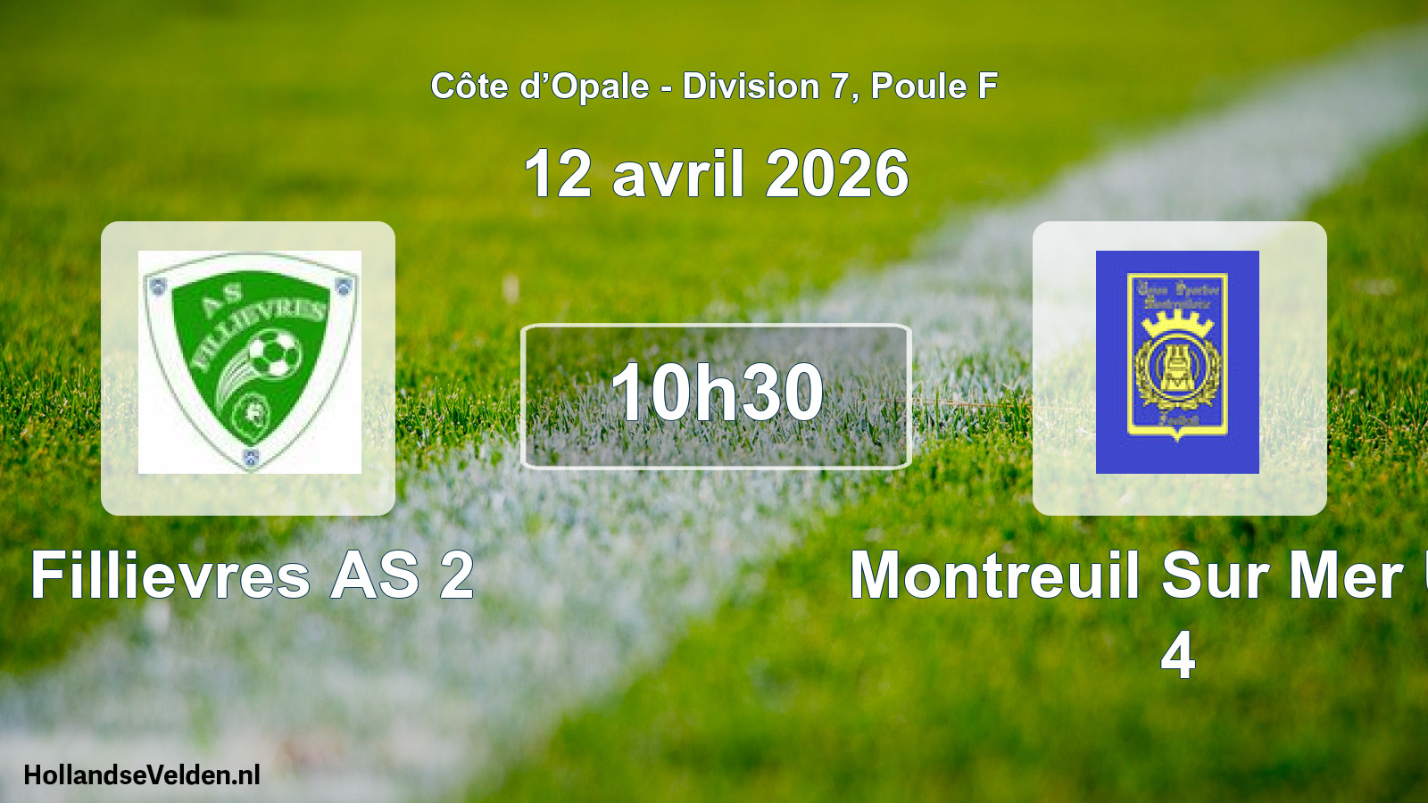 Match programmé: Fillievres AS 2 - Montreuil Sur Mer US 4 (12 avril 2026)
