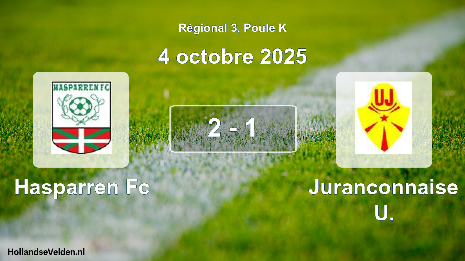 Gespeelde wedstrijd: Hasparren Fc - Juranconnaise U. 2 - 1 (4 octobre 2025)