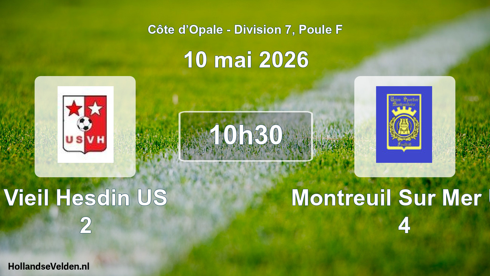 Geplande wedstrijd: Vieil Hesdin US 2 - Montreuil Sur Mer US 4 (10 mei 2026)