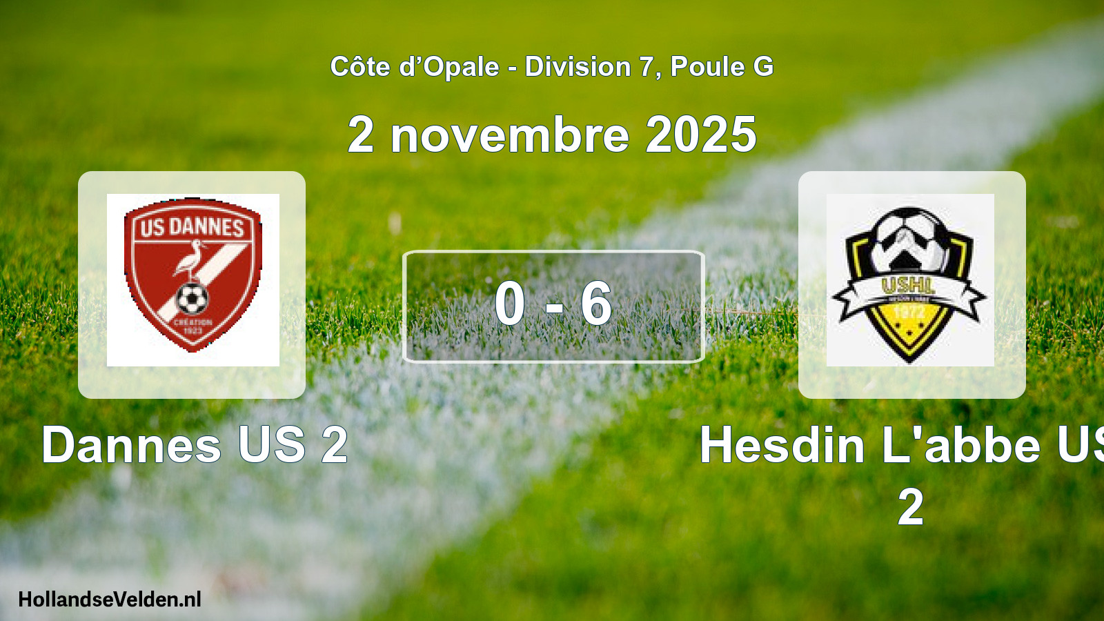Match joué: Dannes US 2 - Hesdin L'abbe US 2 0 - 6 (2 novembre 2025)