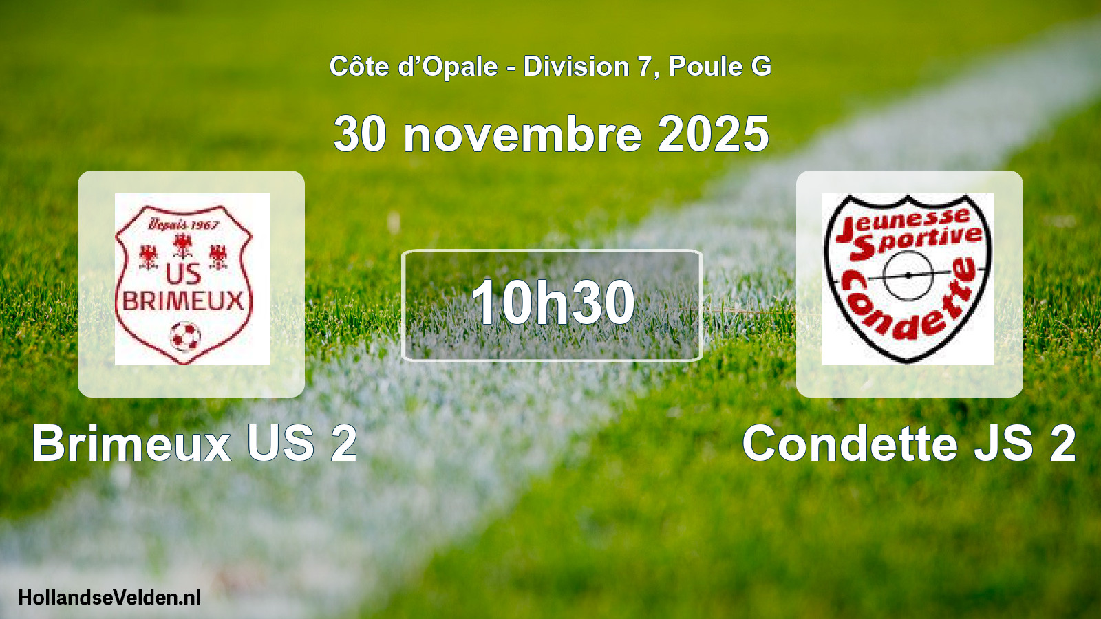 Match programmé: Brimeux US 2 - Condette JS 2 (30 novembre 2025)